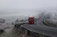 Winter landscape truck