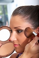 Young girl in a makeup studio