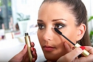 Young girl in a makeup studio