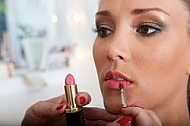 Young girl in a makeup studio