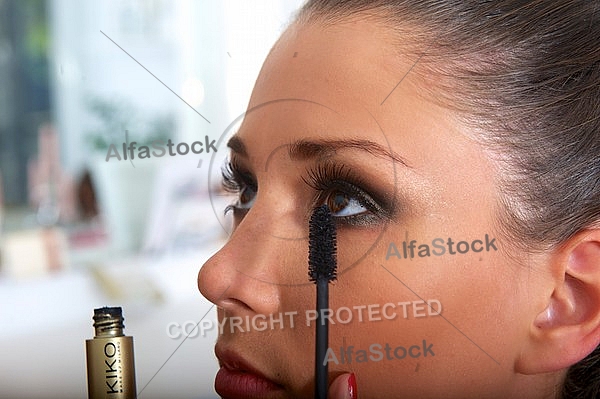 Young girl in a makeup studio