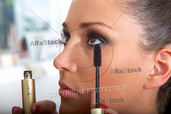 Young girl in a makeup studio