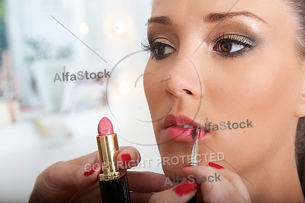 Young girl in a makeup studio