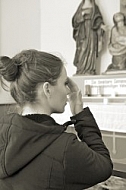 Young girl in the church