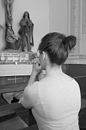 Young girl in the church