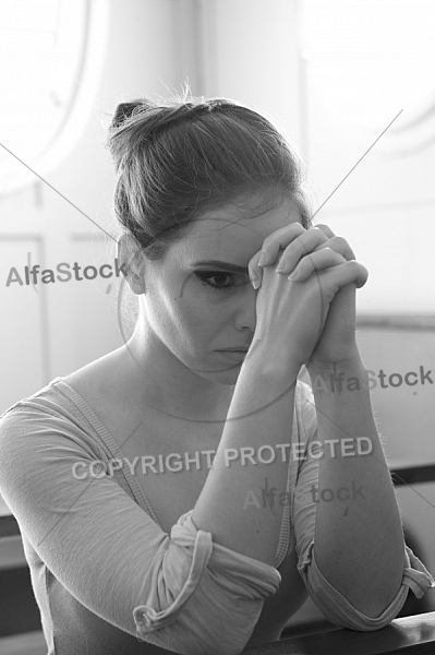 Young girl in the church