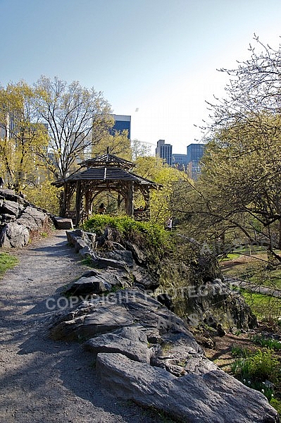 Cop cot in Central Park in New York City, United States