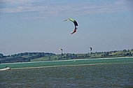 Kitesurfing, Forggensee, Bavaria, Germany