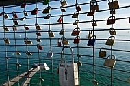 Love padlocks, Friedrichshafen,  Lake Constance, Germany