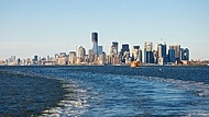 Manhattan seen from Staten Island ferry, New York City, United States