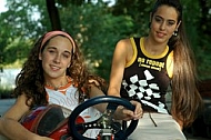 Photo shooting girls at go-kart