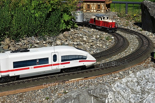 Rail transport modelling,  Mainau in Lake Constance, Germany