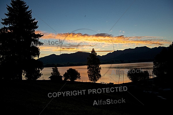 Sunset at the Lake Forggensee in Germany