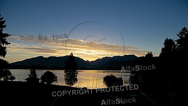 Sunset at the Lake Forggensee in Germany