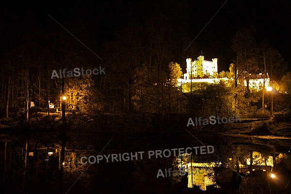 The Amazing Hohenschwangau Castle by night in Germany
