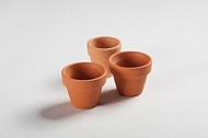 Three pots for plants