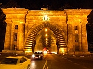 Tunnel in Budapest by night