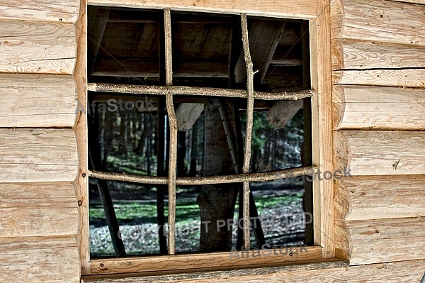 Window of a wood house