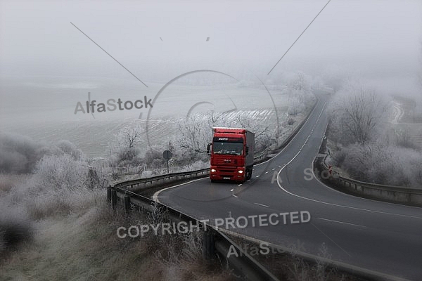 Winter landscape truck