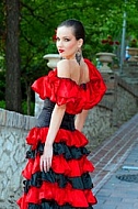 Woman in red spanish dress